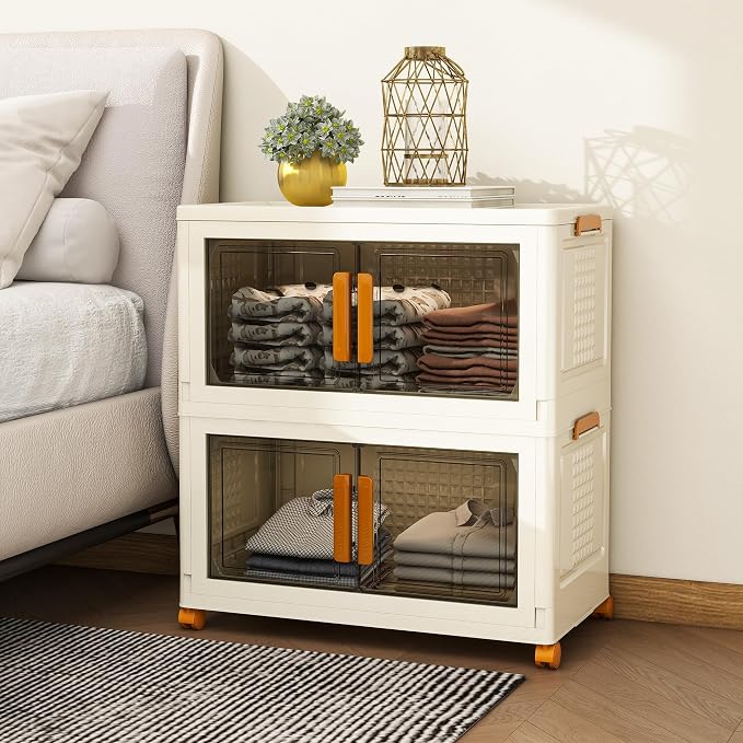 2 Tier Large Stackable Plastic Storage Bins - Image 8