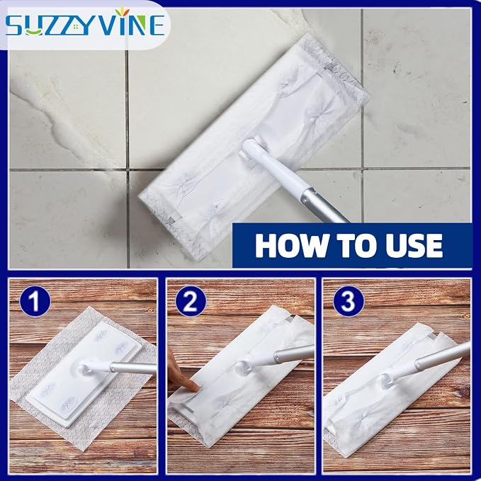 SUZZYVINE Dry Sweeping Cloths Dry Pads Refills 80 Count Dry Mop Refills - Image 2