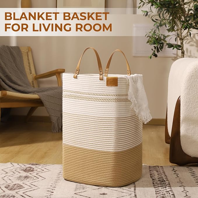 danpinera 100L Nursery Hamper, Tall Woven Laundry Basket - Image 5