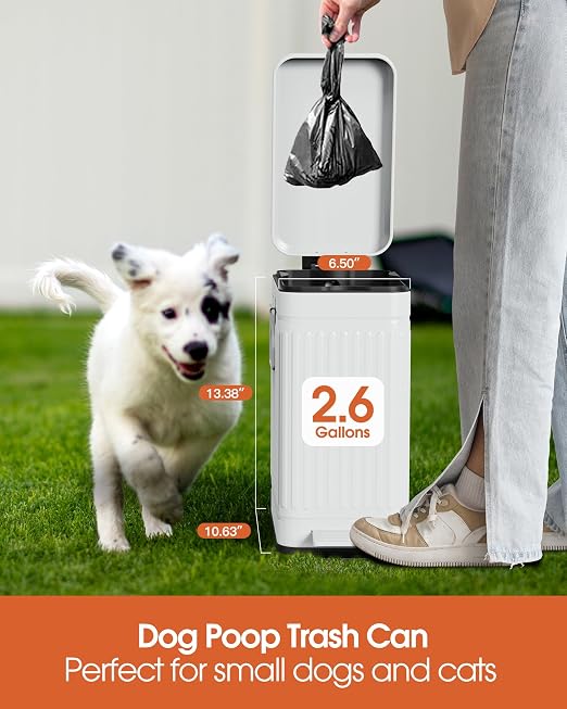 Small Trash Can with Lid Soft Close-10L/2.6 Gal Stainless Steel Outdoor Dog - Image 4