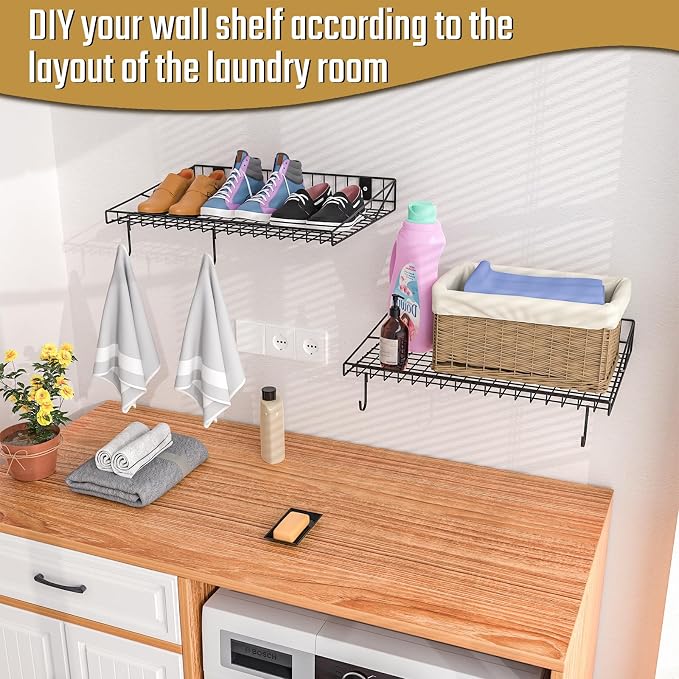 2 Pack Garage Wall Shelf, Garage Wall Mounted Shelving, Heavy Duty Floating - Image 7