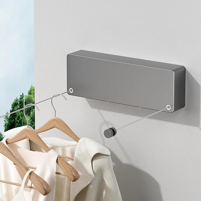 Retractable Clothesline Indoor, Non-Sagging Clothes line retracting Outdoor by Dancrul