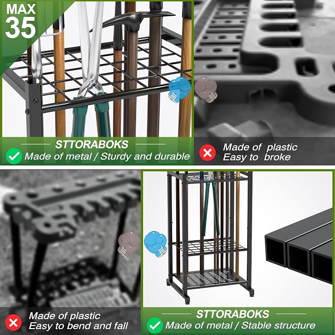 Garden Tool Organizer, Yard Tool Tower Rack - Image 4