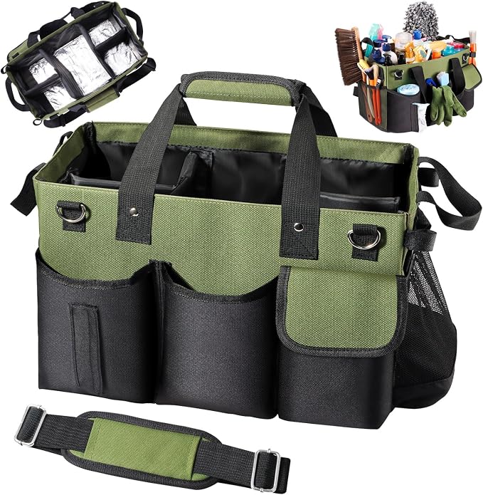 Viajero Wearable Cleaning Caddy Bag, Large Cleaning Supplies Organizer by Decorate+Your+Garden