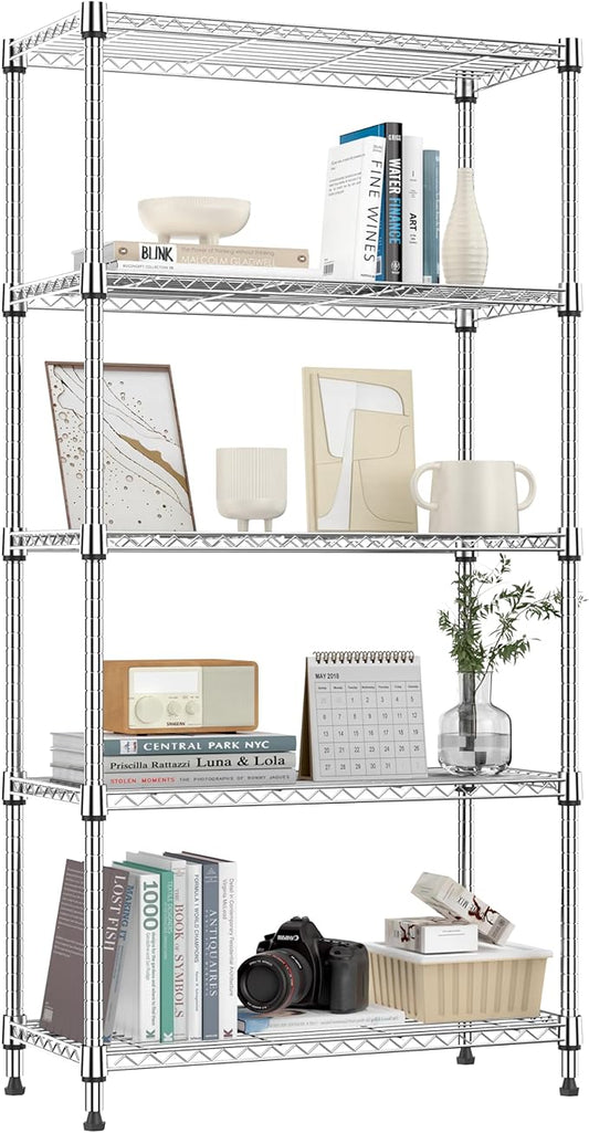 1250 lbs 5 Tier Shelf Metal Storage Shelves Shelving Wire Rack Heavy Duty by MEIGAOPLASTICANDMETALHKCOLIMITED