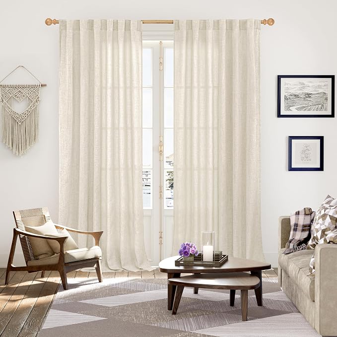 YoungsTex Linen Curtains 95 Inch Length - Image 2
