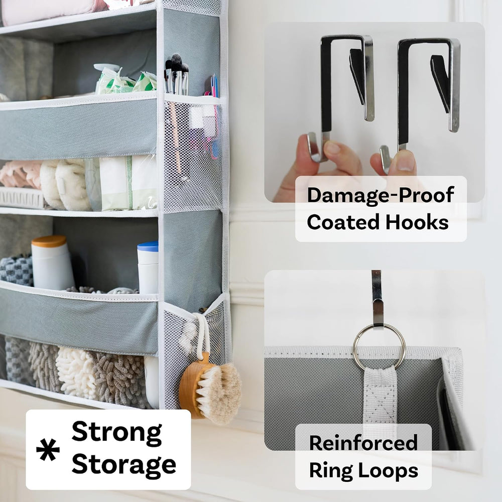 Ooh So Tidy 5-Tier Over Door Hanging Organizer, Grey