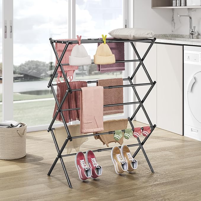 APEXCHASER Clothes Drying Rack, 3-Tier Laundry Drying Rack - Image 8