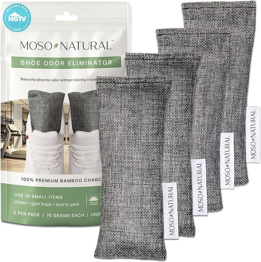 Moso Natural Shoe Deodorizer Inserts, Charcoal Odor Absorber by MosoNatural