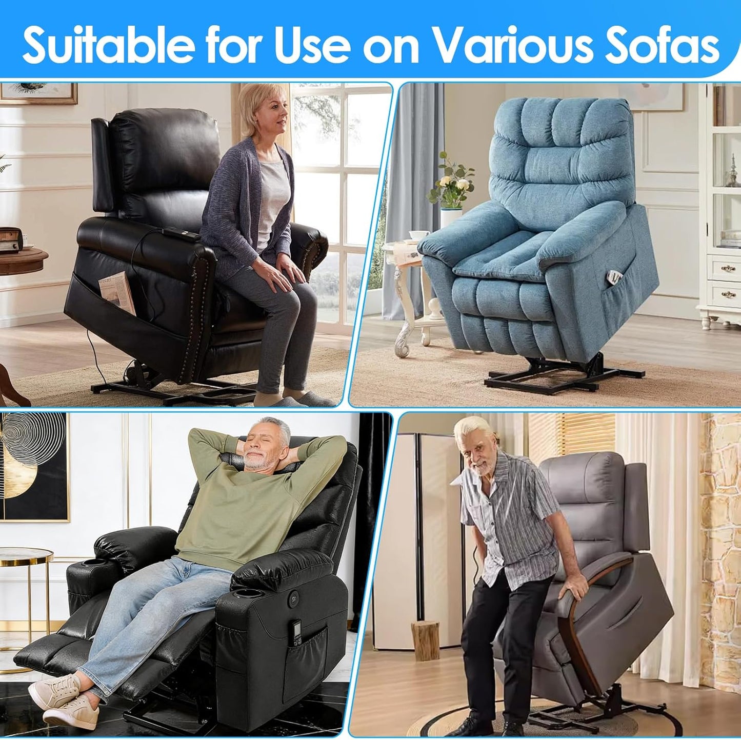 Lift Chair Remote Control Replacement, Universal 5 Pin 2 Button Electric Power Lift Recliner Chairs Hand Control Handset Remote with Backlight