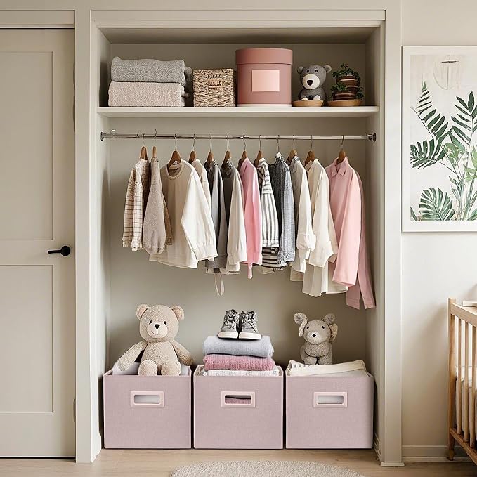 DECOMOMO Storage Bins for Shelves Robust Fabric Closet Bins for Shelves Toy - Image 3