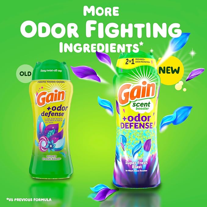 Gain Odor Defense In-wash Scent Booster, Super Fresh Blast scent, 21.1 OZ - Image 2