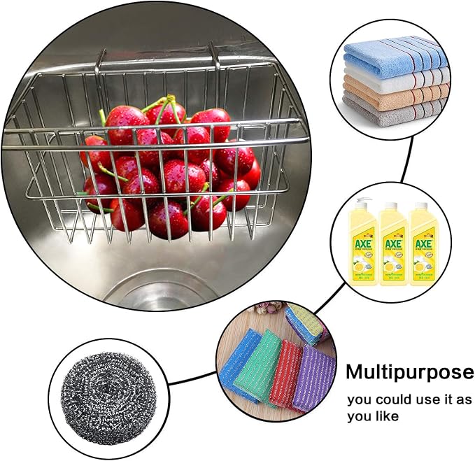 Kitchen Sponge Holder, Dish Brush Holder, Slim Sink Organization/Draining - Image 3