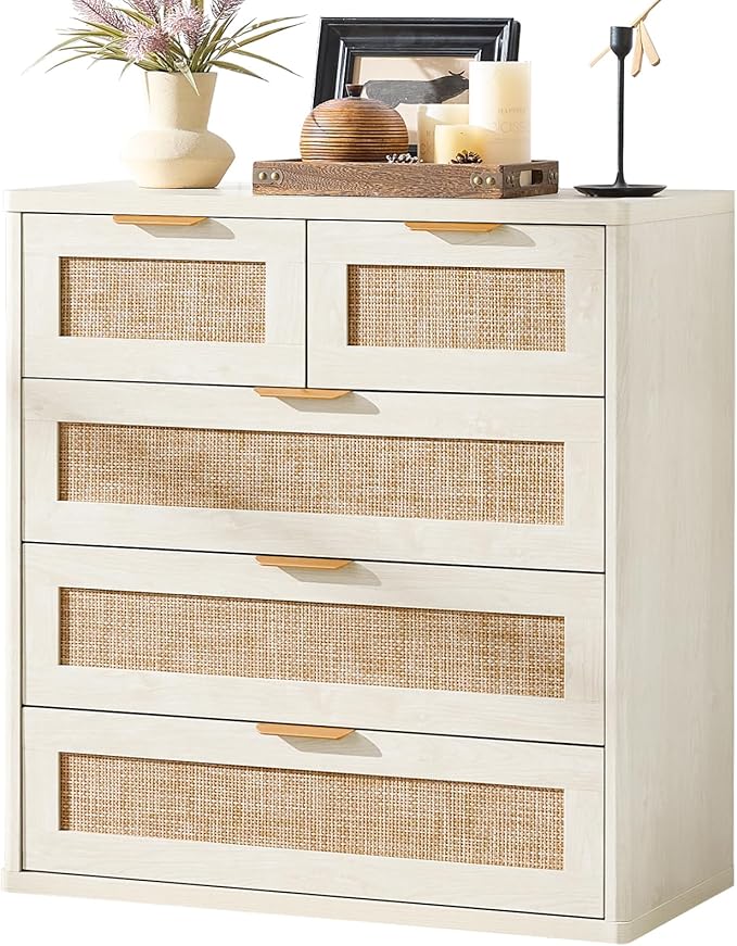 LEYAOYAO White Dresser for Bedroom, 33.5" Tall Chest of Drawers, Modern 5 by LEYAOYAO-Findtheshiningpointofyourideallife%EF%BC%81
