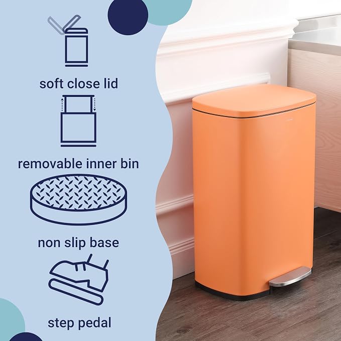 happimess HPM1006K Connor Rectangular 13.2-Gallon Trash Can - Image 3