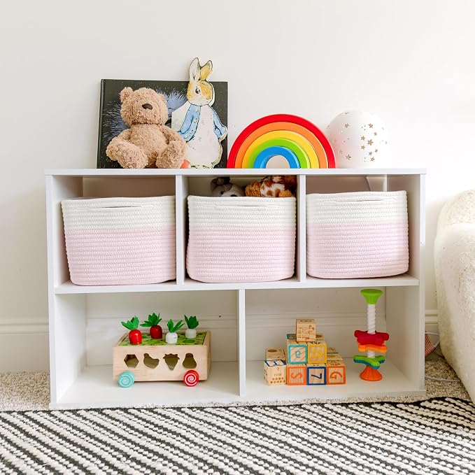 NaturalCozy Storage Cubes 9”x9”x7”Cotton Rope Woven Baskets - Image 3