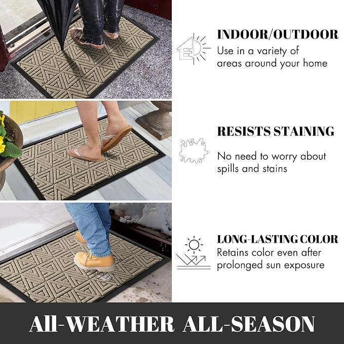 Yimobra Large Door Mat 36x24, All-Weather Waterproof Non-Slip Welcome Matt - Image 4
