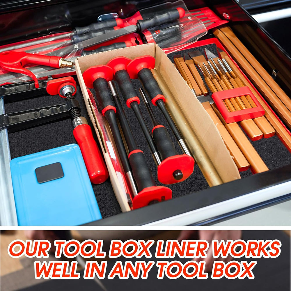 Nuogo Tool Box Liner 1/8 Inch Thick, 24 Inch x 32 Ft Rubber Drawer Mat