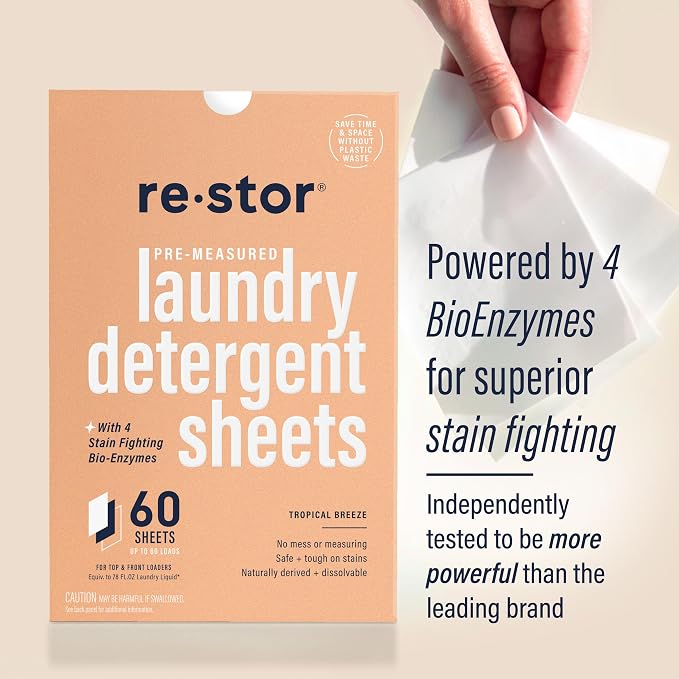 restor Laundry Detergent Sheets Tropical Breeze 180 Loads | Eco Friendly - Image 6