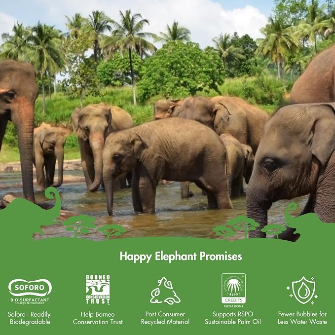 Happy Elephant Fabric Softener, Natural Biodegradable Liquid Fabric Softener - Image 6
