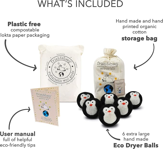 Friendsheep Wool Dryer Balls, Organic Fair Trade Reusable Fabric Softener - Image 4