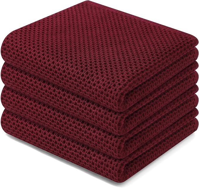 Homaxy 100% Cotton Waffle Weave Kitchen Dish Towels, Ultra Soft Absorbent Quick by Homaxy