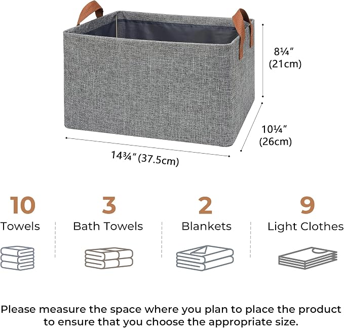 GRANNY SAYS Closet Storage Baskets, Collapsible Fabric Storage Bins - Image 3