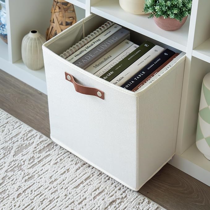 OrganiHaus 13x13 Cube Fabric Storage Bins Set of 4, Fabric Storage Cubes w/ - Image 5