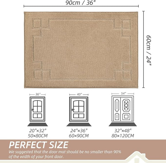 BEQHAUSE Door Mat 24" x 36", Non-Slip Door Mats Indoor Entryway Rugs Washable - Image 2