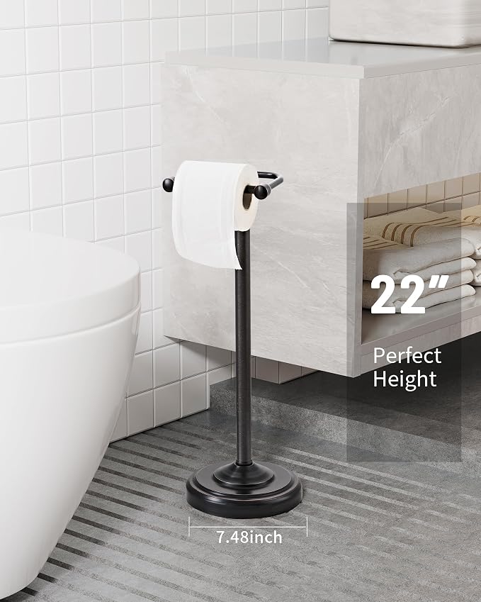 Toilet Paper Holder Stand, Oil Rubbed Bronze Toilet Paper Holder Free Standing - Image 4