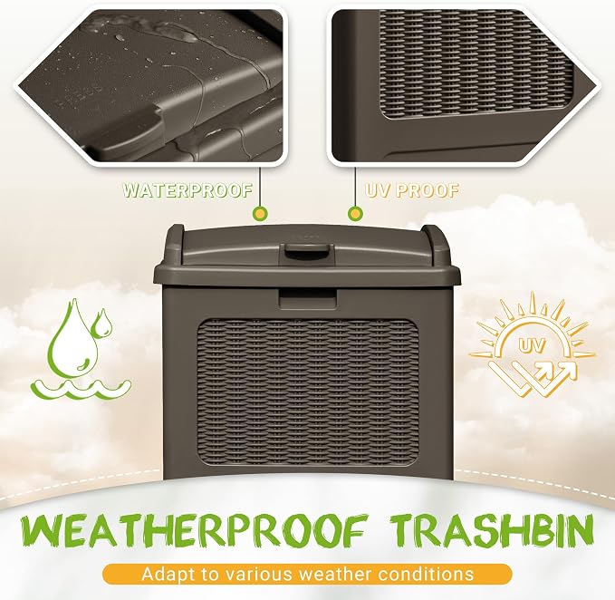 YESHOMY 4 Pack Outdoor Trash Can - Image 3