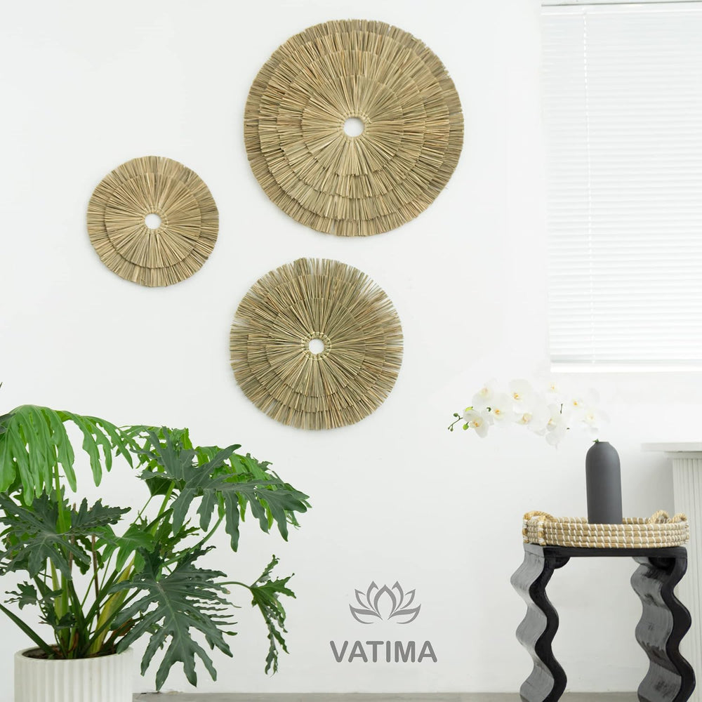 VATIMA Boho Wall Décor – Simple Oversized Wall Basket Décor for Home and Offi...