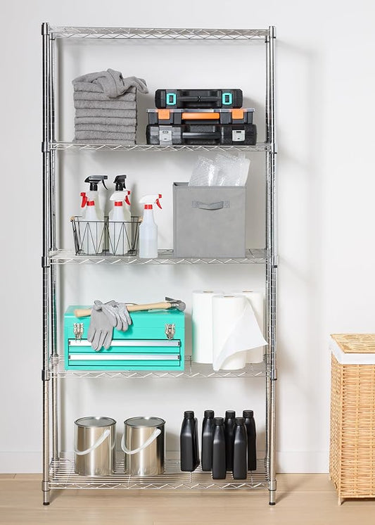 Amazon Basics 5-Shelf Adjustable Heavy Duty Steel Wire Rack Storage Shelving - Image 2