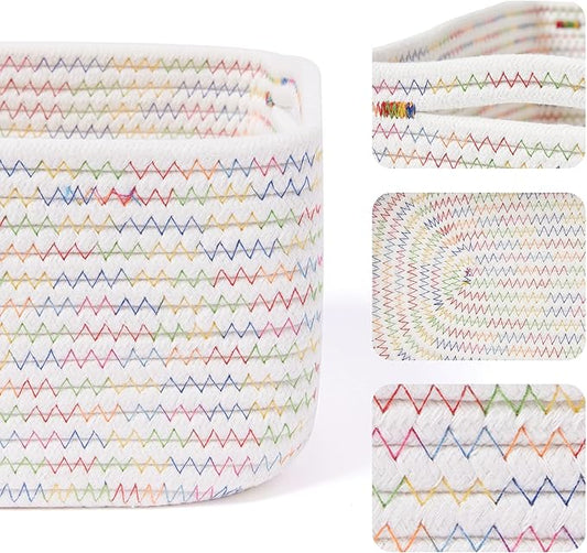 Small Storage Baskets for Organizing | Closet Organizer Bins | Shelf Toy Basket - Image 2