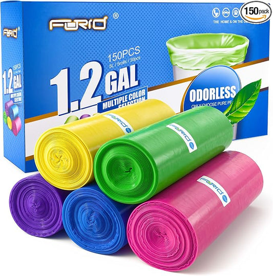 FORID Small Trash Bags 1.2 Gallon Colored by FORID