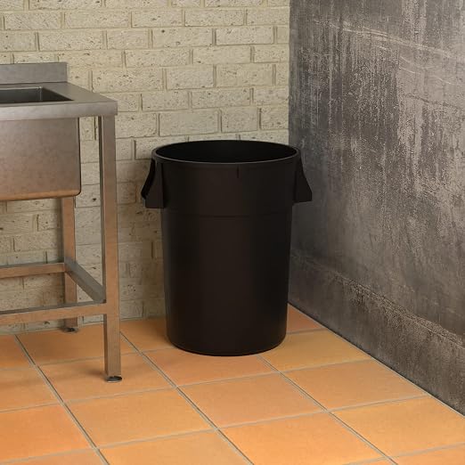 44 Gallon Black Round Commercial Trash Can - Image 4