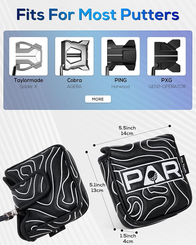 Big Teeth Golf Club Covers Full Set Driver Headcover Fairway Wood Hybrid Golf - Image 6
