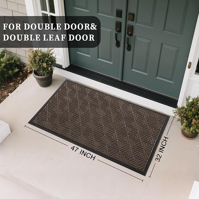 Yimobra Large Door Mat 47x32, All-Weather Waterproof Non-Slip Welcome Matt - Image 2