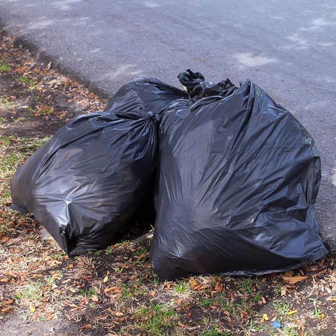 65 Gallon Trash Bags, 25 Pieces large Black Heavy Duty Trash Can Liners - Image 2