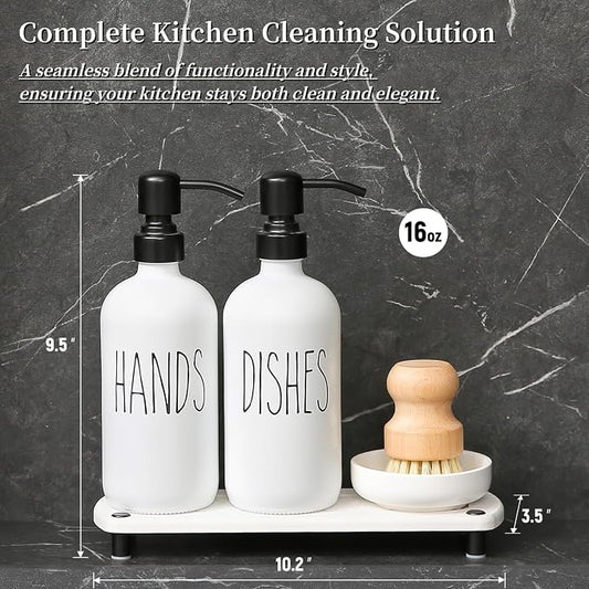 MOMEEMO White Soap Dispenser Set Comes - Image 2