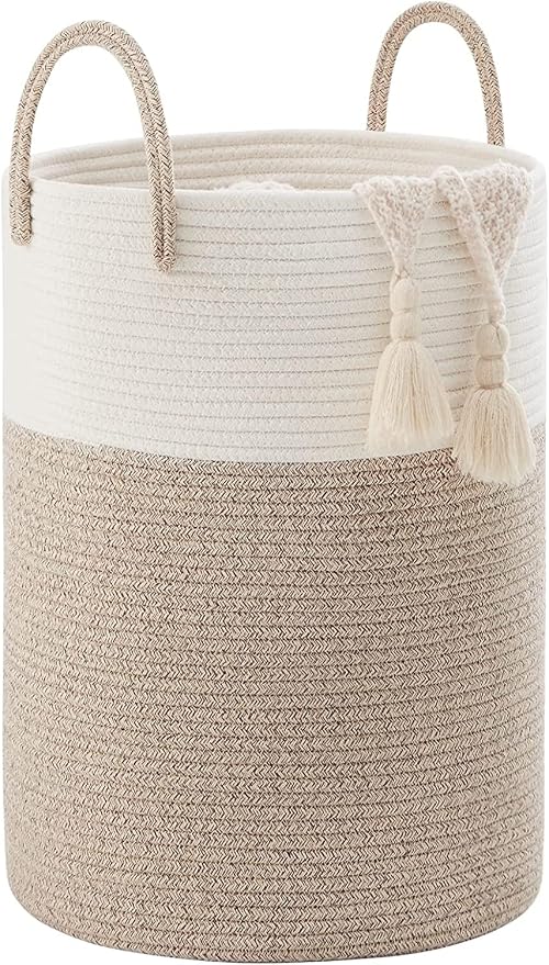 YOUDENOVA Woven Rope Laundry Hamper Basket, 72L Tall Luandry Basket, Baby - Image 8