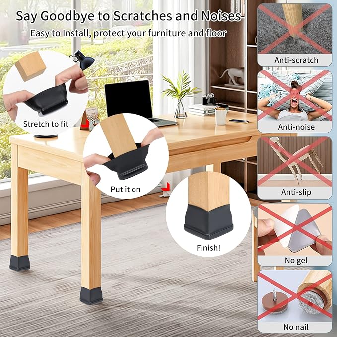 Ezprotekt 24 Pcs Large Chair Leg Sliders - Image 4