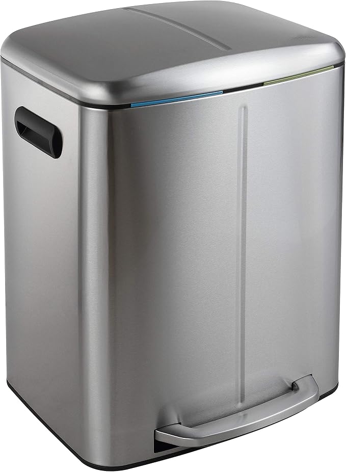 happimess HPM1005A Marco Rectangular 10.5-Gallon Double Bucket Trash Can by Happimess