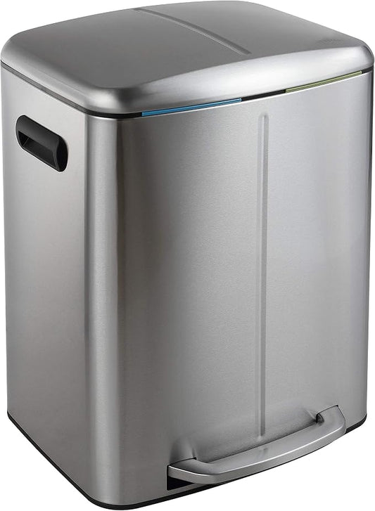 happimess HPM1005A Marco Rectangular 10.5-Gallon Double Bucket Trash Can by Happimess
