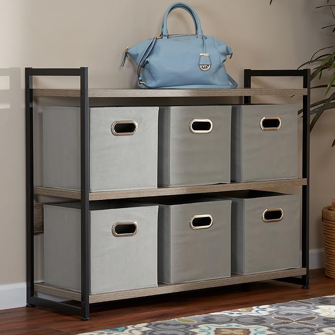 Household Essentials 84-1 Foldable Fabric Storage Bins | Set of 6 Cubby Cubes - Image 3