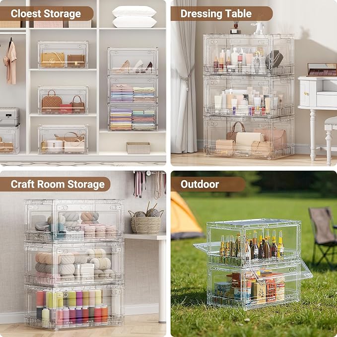 BROVIEW Clear Stackable Storage Bins Drawers, Open Front Large Plastic Storage - Image 6