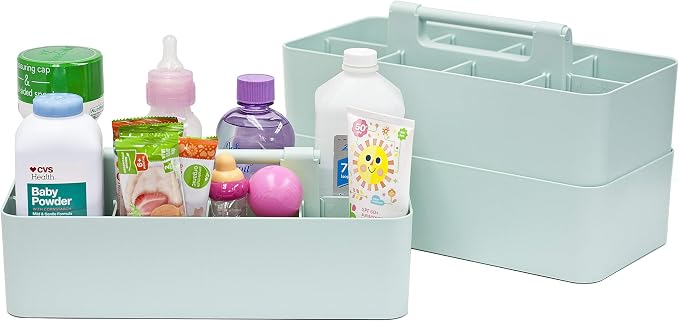2 PACK - Portable DIY 8 Dividers Durable Plastic Tote Basket Bin Tool & Supply - Image 2