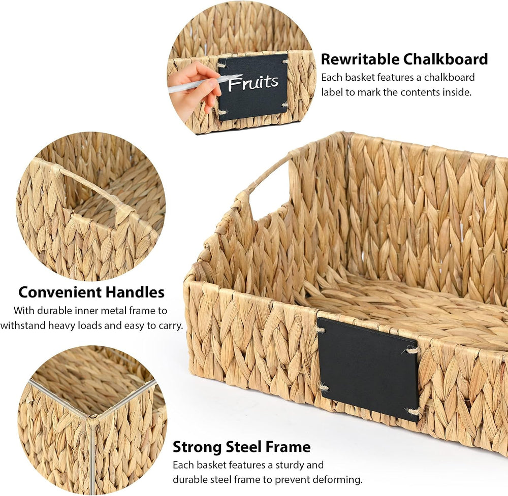 Woven Kitchen Basket for Organizing, Storage Bins for Shelf