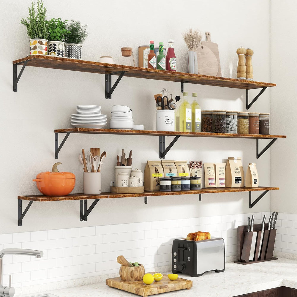 Acovy Floating Shelves for Wall Decor,24" Wx8 D Wall Mount Floating Book...