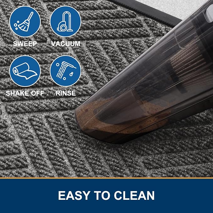 Smiry Front Door Mat Outside Entrance, Heavy Duty Outdoor Indoor Natural Rubber - Image 6